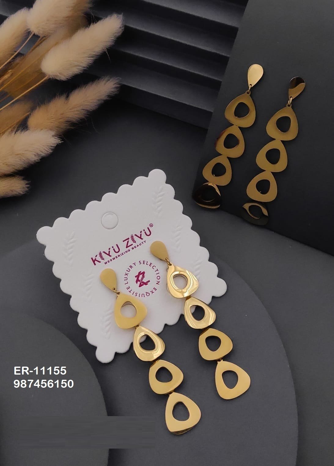 er 11155.jpg ER-11155 Anti-Tarnish Stainless Steel Earrings from Kiyu Ziyu by Zyra Creation