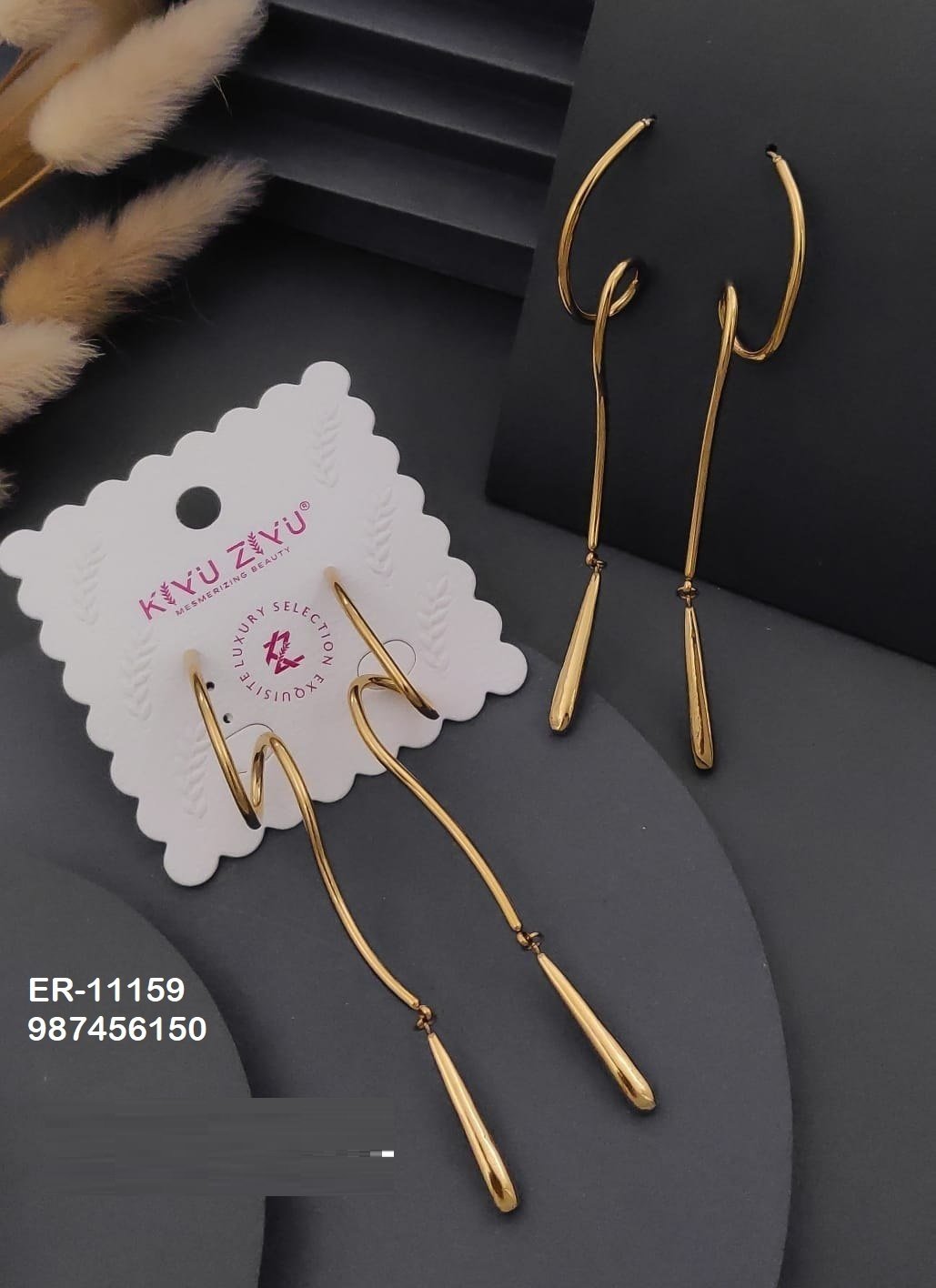 er 11159.jpg ER-11159 Anti-Tarnish Stainless Steel Earrings from Kiyu Ziyu by Zyra Creation