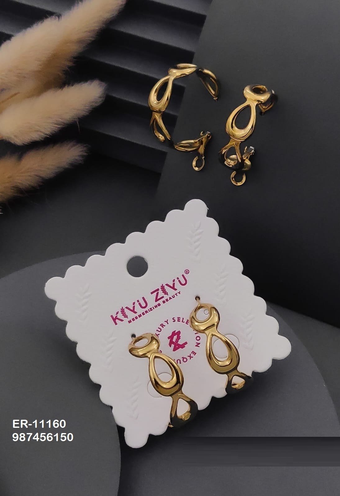 er 11160.jpg ER-11160 Anti-Tarnish Stainless Steel Earrings from Kiyu Ziyu by Zyra Creation