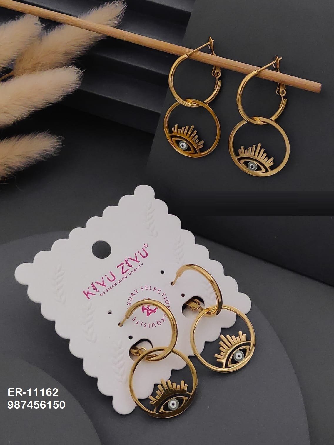 er 11162.jpg ER-11162 Anti-Tarnish Stainless Steel Earrings from Kiyu Ziyu by Zyra Creation