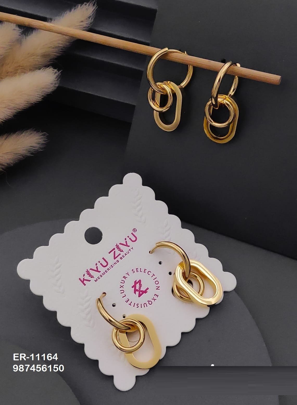er 11164.jpg ER-11164 Anti-Tarnish Stainless Steel Earrings from Kiyu Ziyu by Zyra Creation