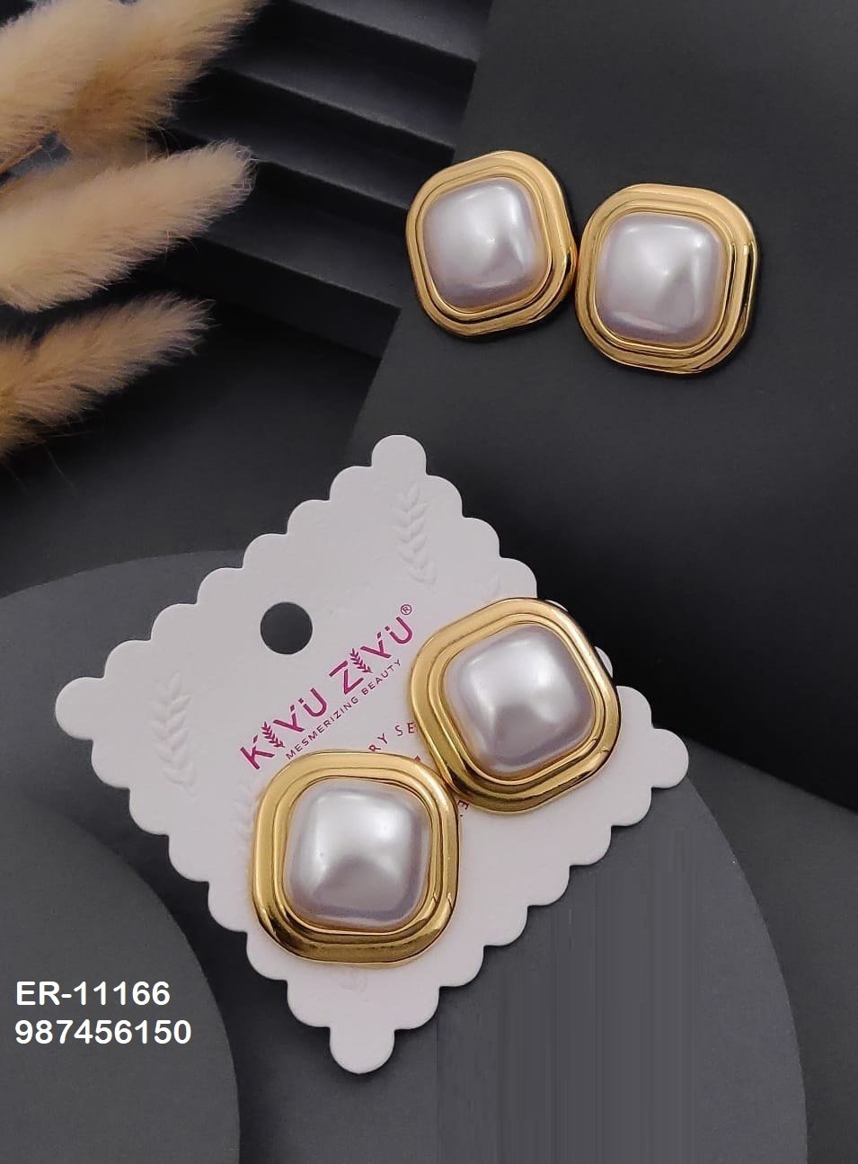 er 11166.jpg ER-11166 Anti-Tarnish Stainless Steel Earrings from Kiyu Ziyu by Zyra Creation