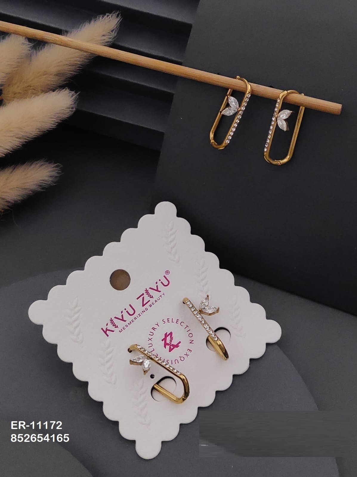 er 11172.jpg ER-11172 Anti-Tarnish Stainless Steel Earrings from Kiyu Ziyu by Zyra Creation