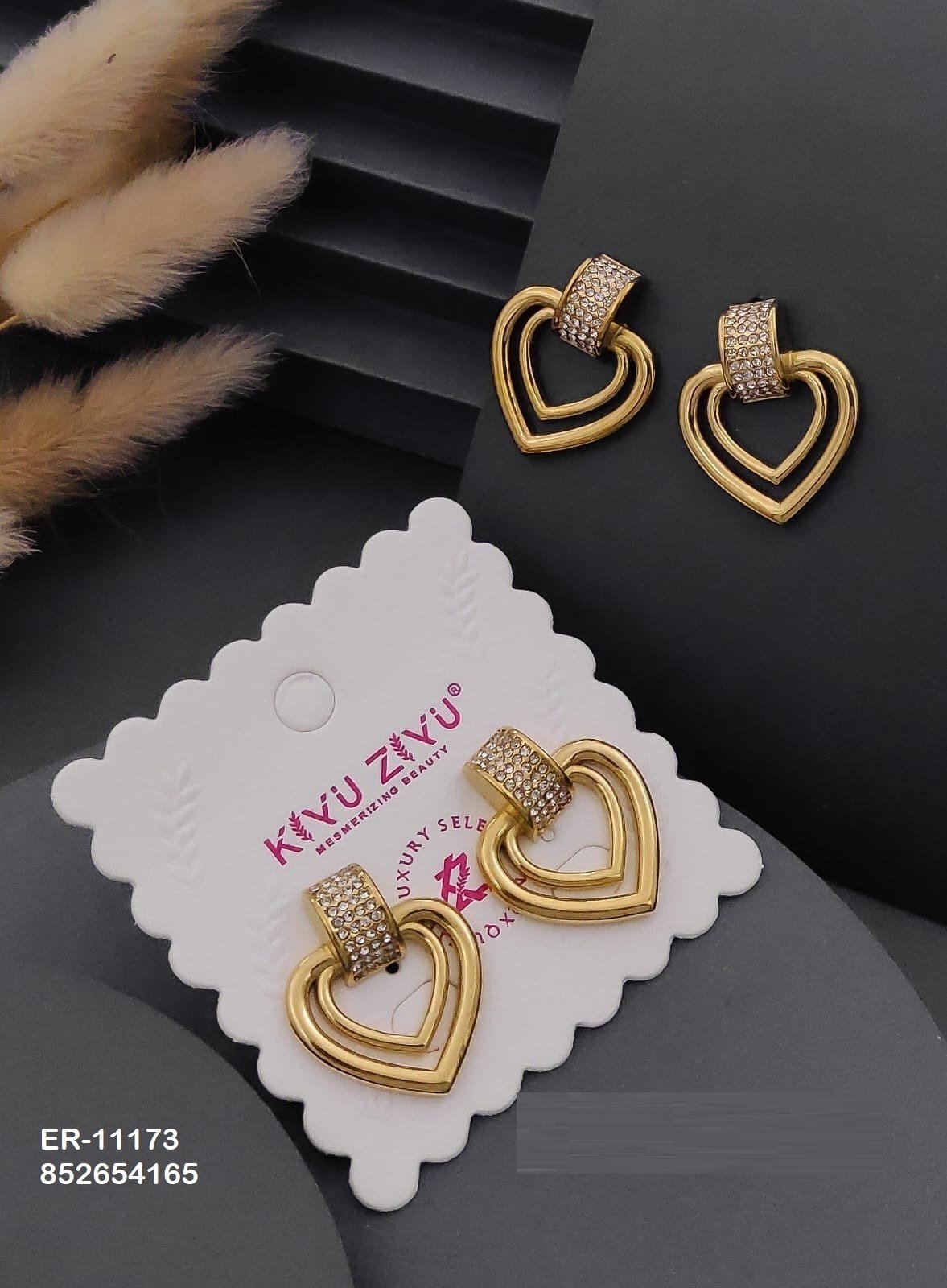 er 11173.jpg ER-11173 Anti-Tarnish Stainless Steel Earrings from Kiyu Ziyu by Zyra Creation