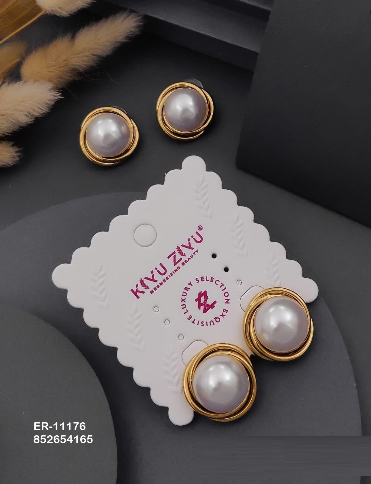 er 11176.jpg ER-11176 Anti-Tarnish Stainless Steel Earrings from Kiyu Ziyu by Zyra Creation