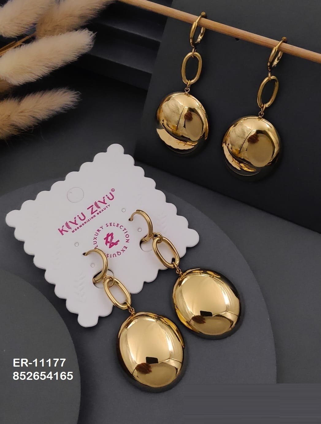 er 11177.jpg ER-11177 Anti-Tarnish Stainless Steel Earrings from Kiyu Ziyu by Zyra Creation