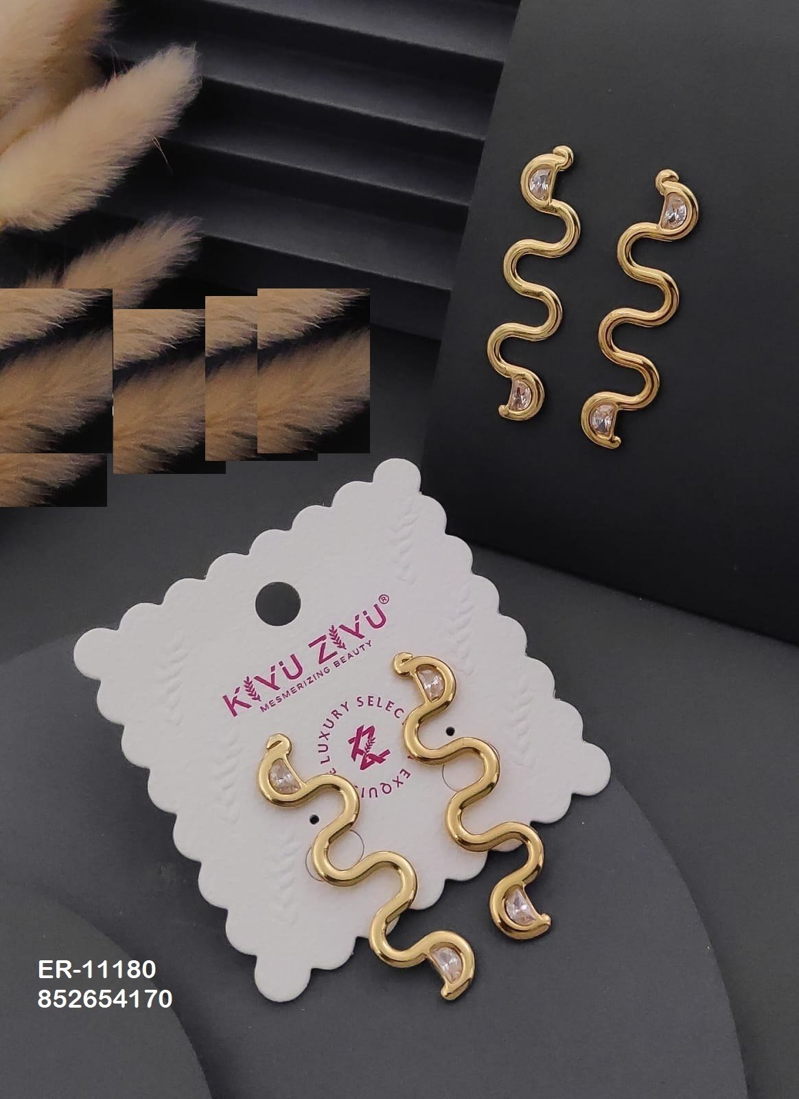 er 11180.jpg ER-11180 Anti-Tarnish Stainless Steel Earrings from Kiyu Ziyu by Zyra Creation