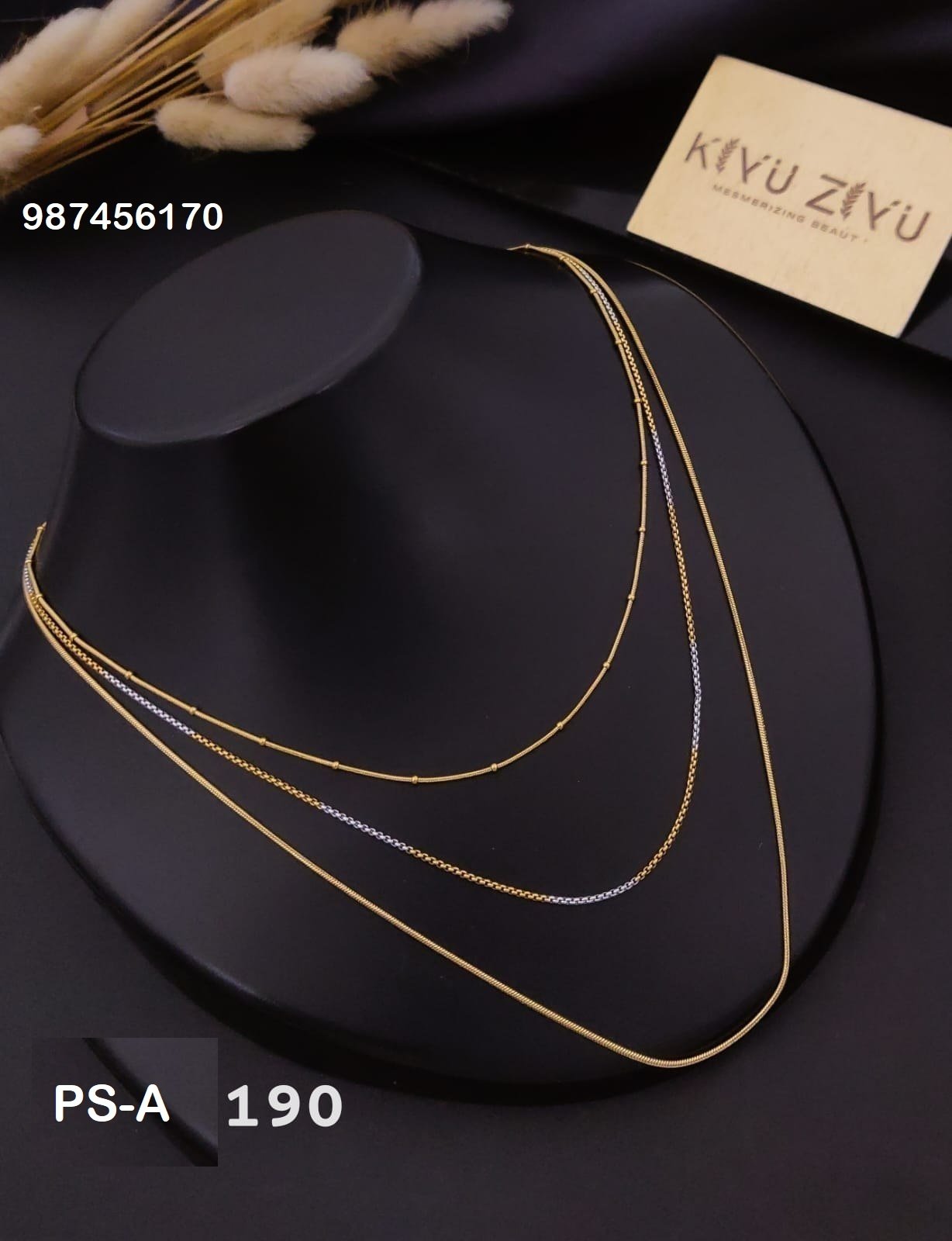 ps a190 1.jpg PS-A190 Anti-Tarnish Stainless Steel Layer Necklace from Kiyu Ziyu by Zyra Creation