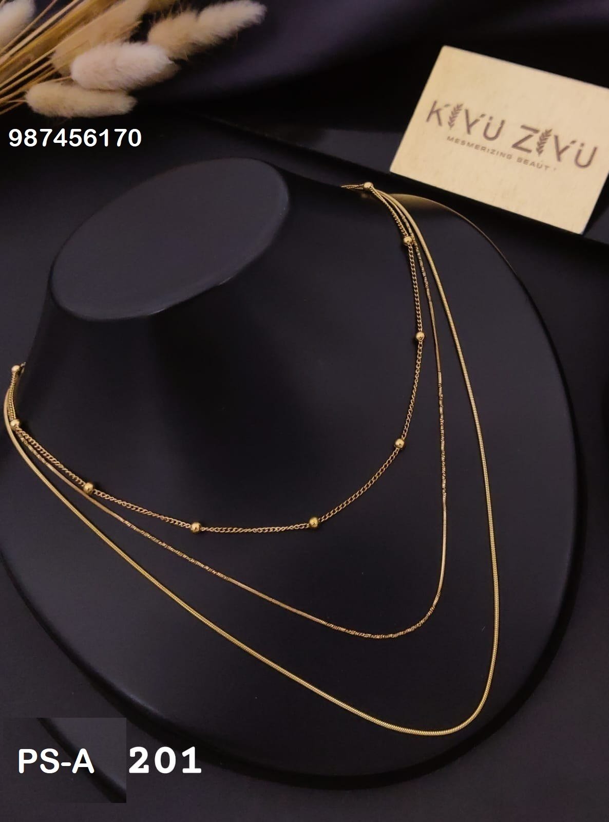 ps a201 1.jpg PS-A201 Anti-Tarnish Stainless Steel Layer Necklace from Kiyu Ziyu by Zyra Creation
