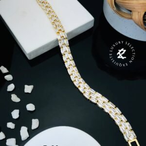 R-60 Anti-Tarnish Stainless Steel Gold Plated Bracelet Style Bhabhi Rakhi from Kiyu Ziyu by Zyra Creation