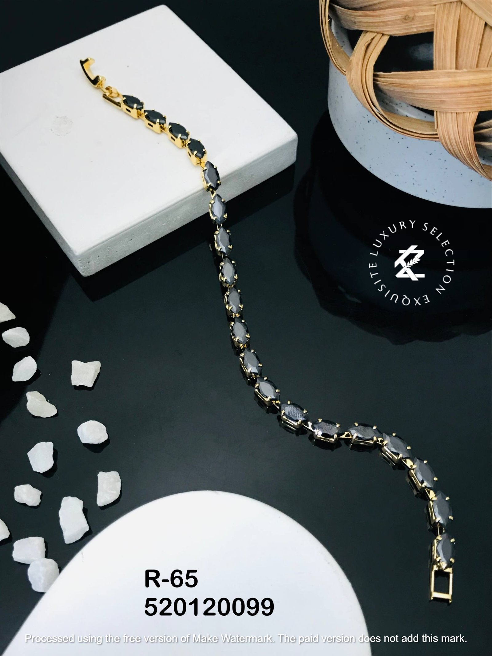 r 65.jpg R-65 Anti-Tarnish Stainless Steel Gold Plated Bracelet Style Bhabhi Rakhi from Kiyu Ziyu by Zyra Creation