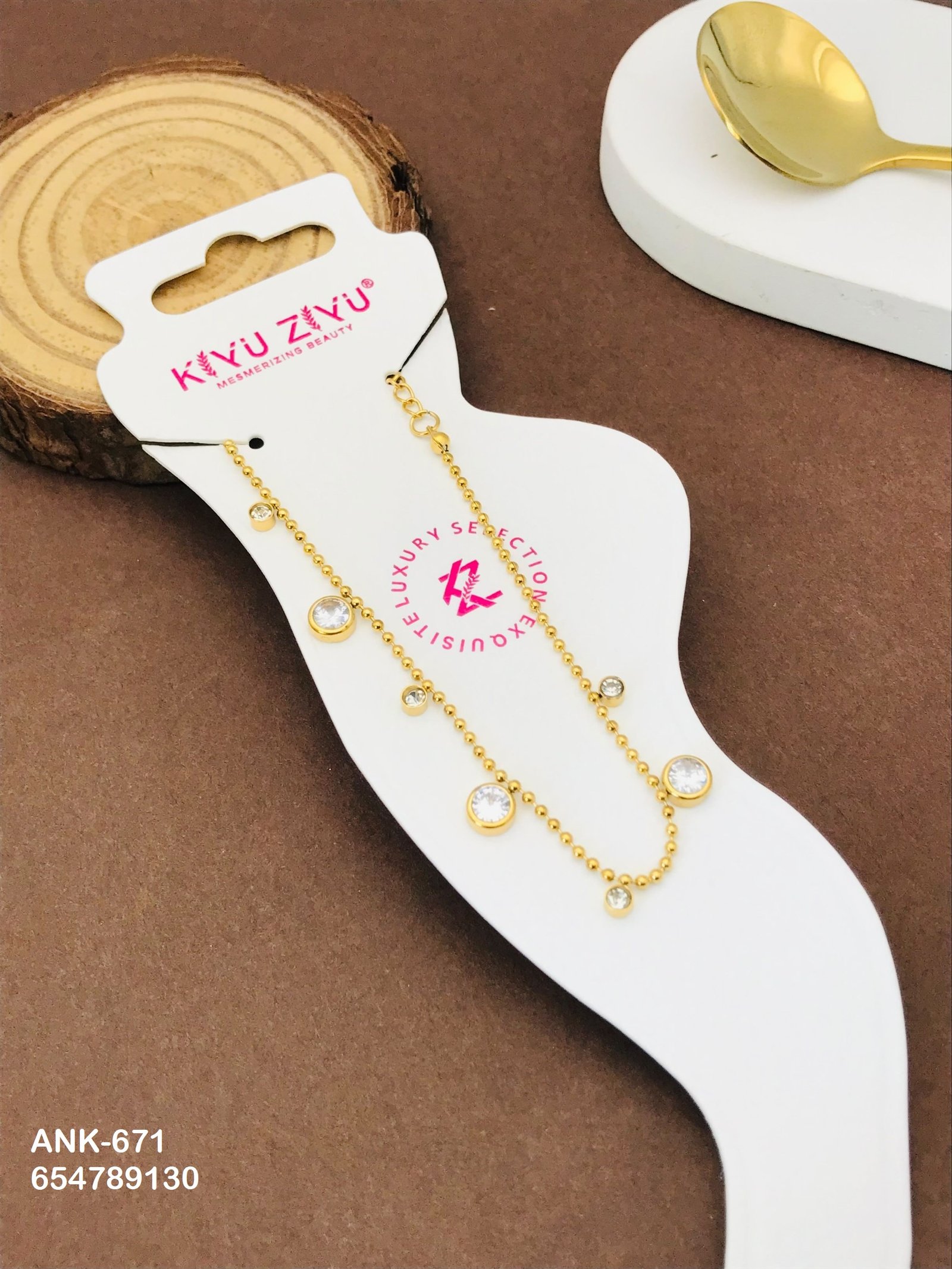 ank 671.jpg ANK-671 Anti-Tarnish Stainless Steel Anklets from Kiyu Ziyu by Zyra Creation
