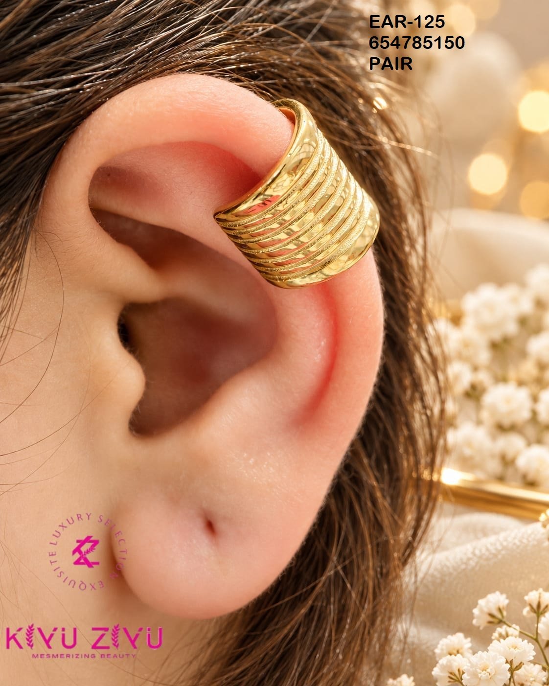 ear 125.jpeg EAR-125 Anti-Tarnish Stainless Steel Ear Cuffs from Kiyu Ziyu by Zyra Creation