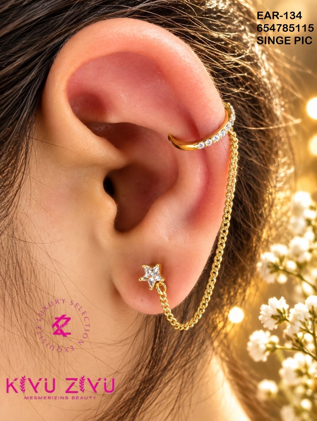 ear 134.jpeg EAR-134 Anti-Tarnish Stainless Steel Ear Cuffs from Kiyu Ziyu by Zyra Creation