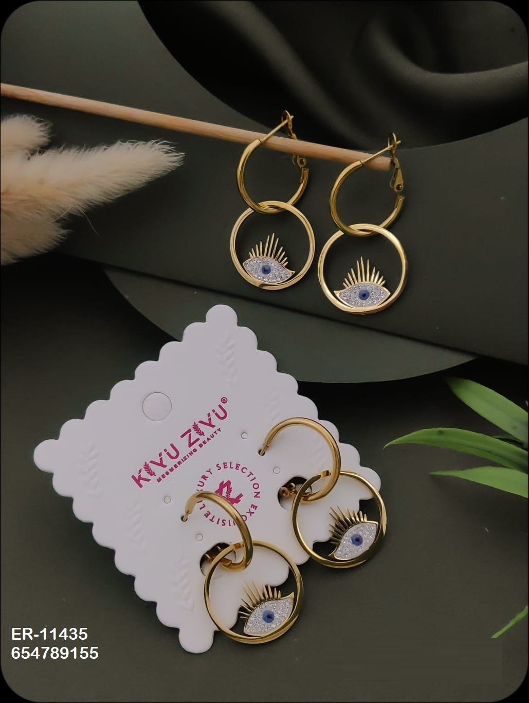 er 11435.jpeg ER-11435 Anti-Tarnish Stainless Steel Earrings from Kiyu Ziyu by Zyra Creation