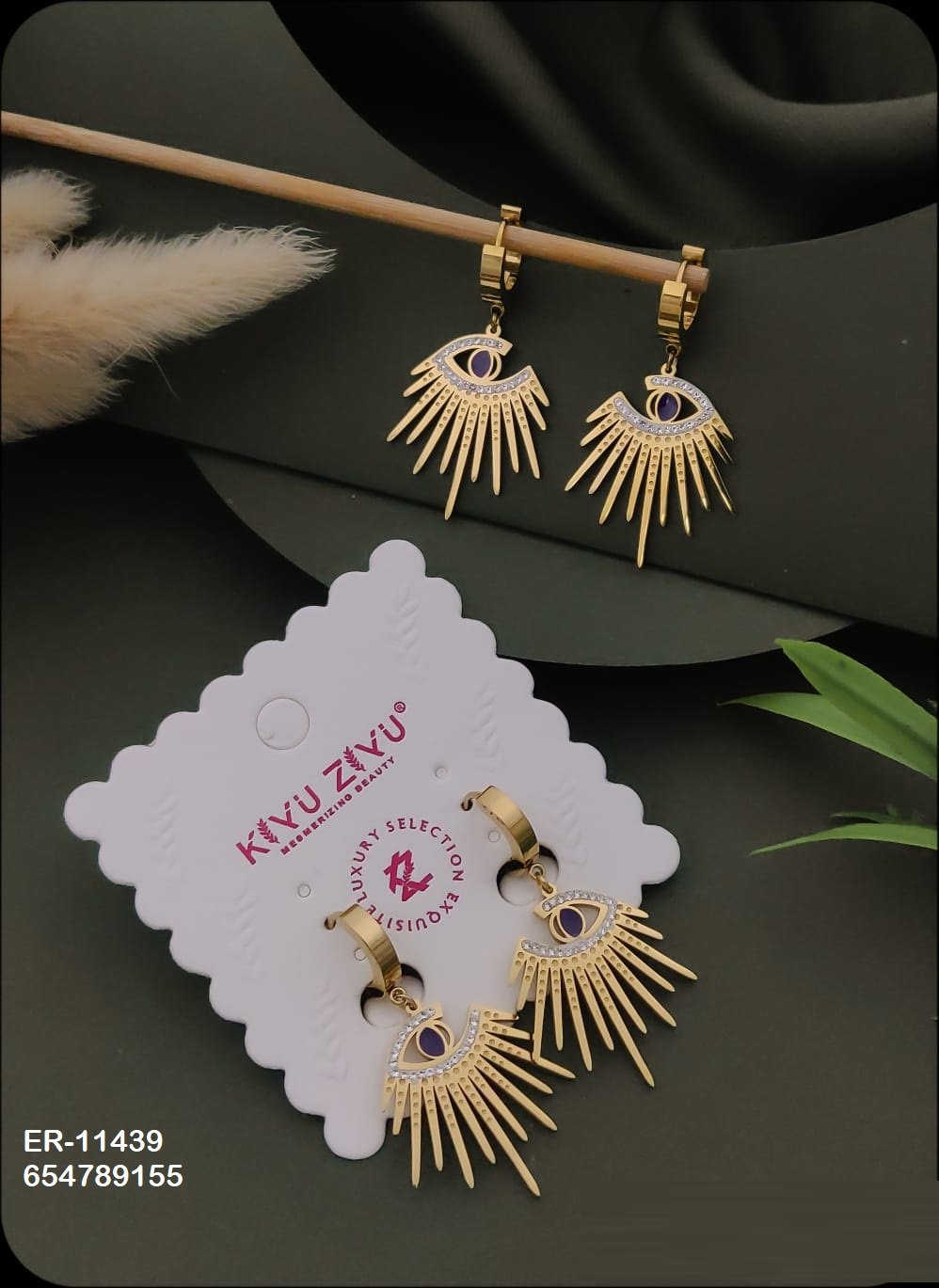 er 11439.jpeg ER-11439 Anti-Tarnish Stainless Steel Earrings from Kiyu Ziyu by Zyra Creation