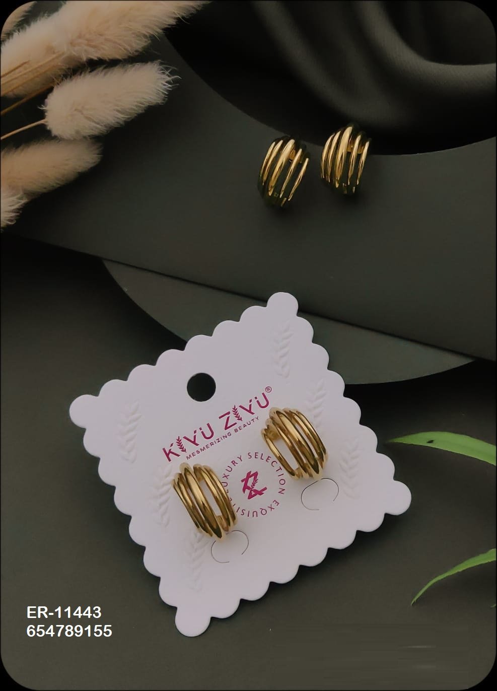 er 11443.jpeg ER-11443 Anti-Tarnish Stainless Steel Earrings from Kiyu Ziyu by Zyra Creation