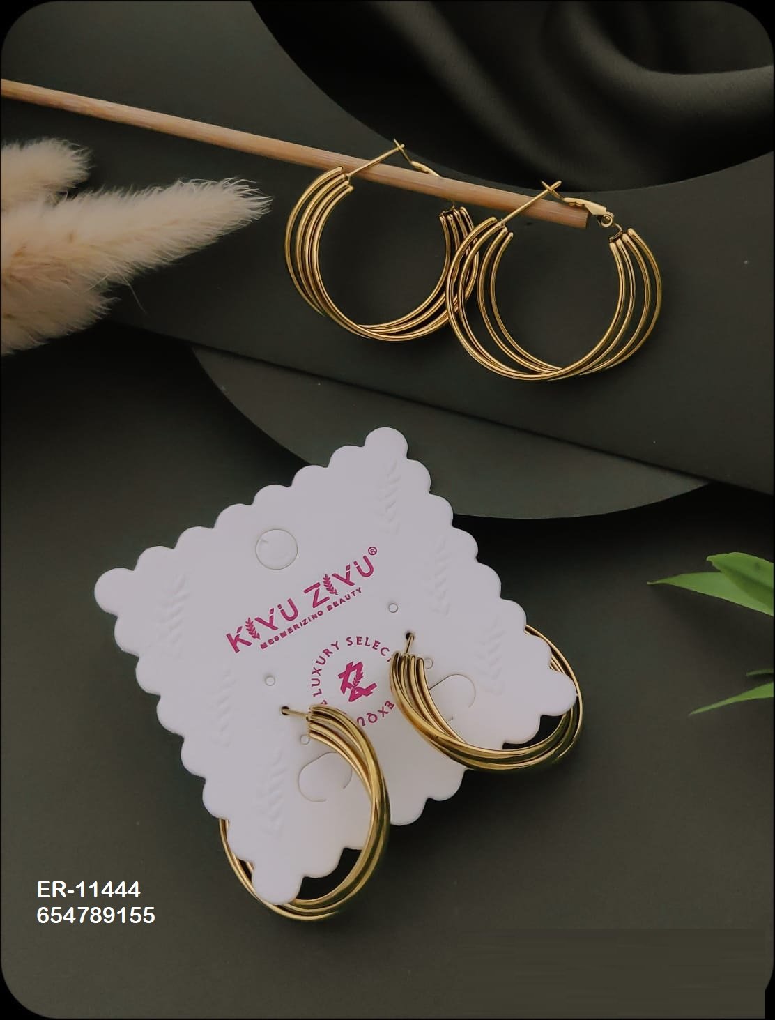 er 11444.jpeg ER-11444 Anti-Tarnish Stainless Steel Earrings from Kiyu Ziyu by Zyra Creation
