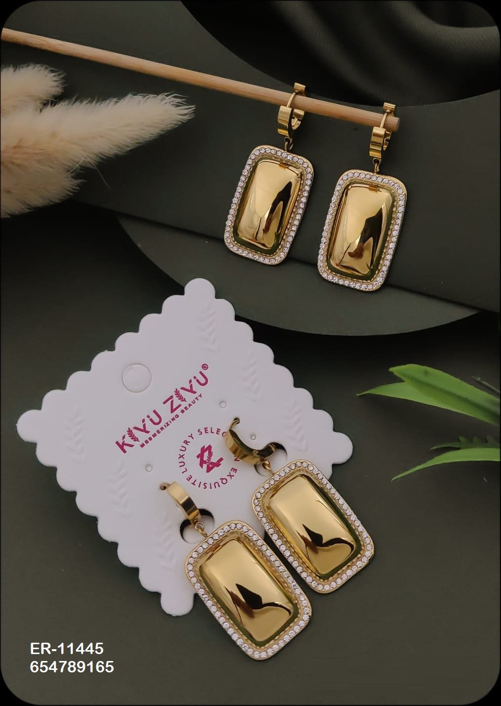 er 11445.jpeg ER-11445 Anti-Tarnish Stainless Steel Earrings from Kiyu Ziyu by Zyra Creation
