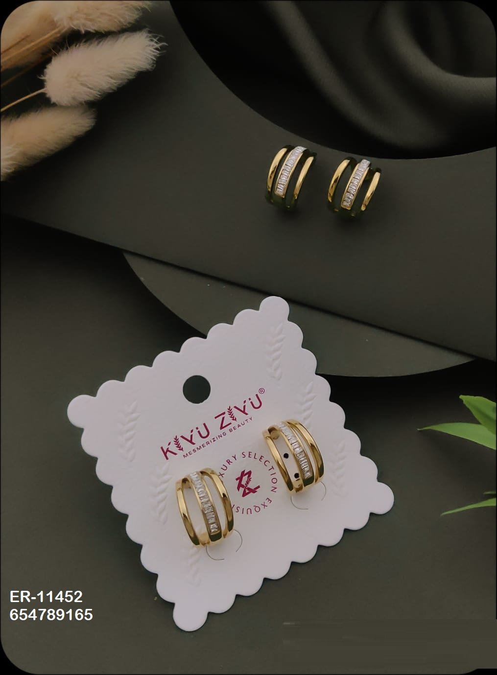 er 11452.jpeg ER-11452 Anti-Tarnish Stainless Steel Earrings from Kiyu Ziyu by Zyra Creation
