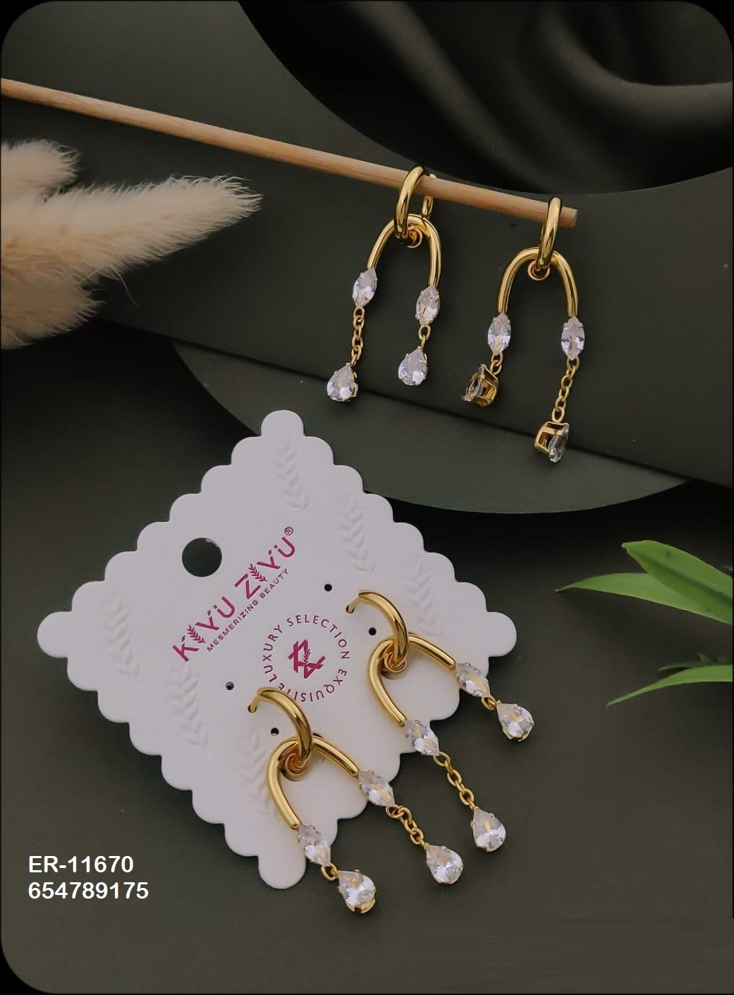 er 11670.jpeg ER-11670 Anti-Tarnish Stainless Steel Earrings from Kiyu Ziyu by Zyra Creation