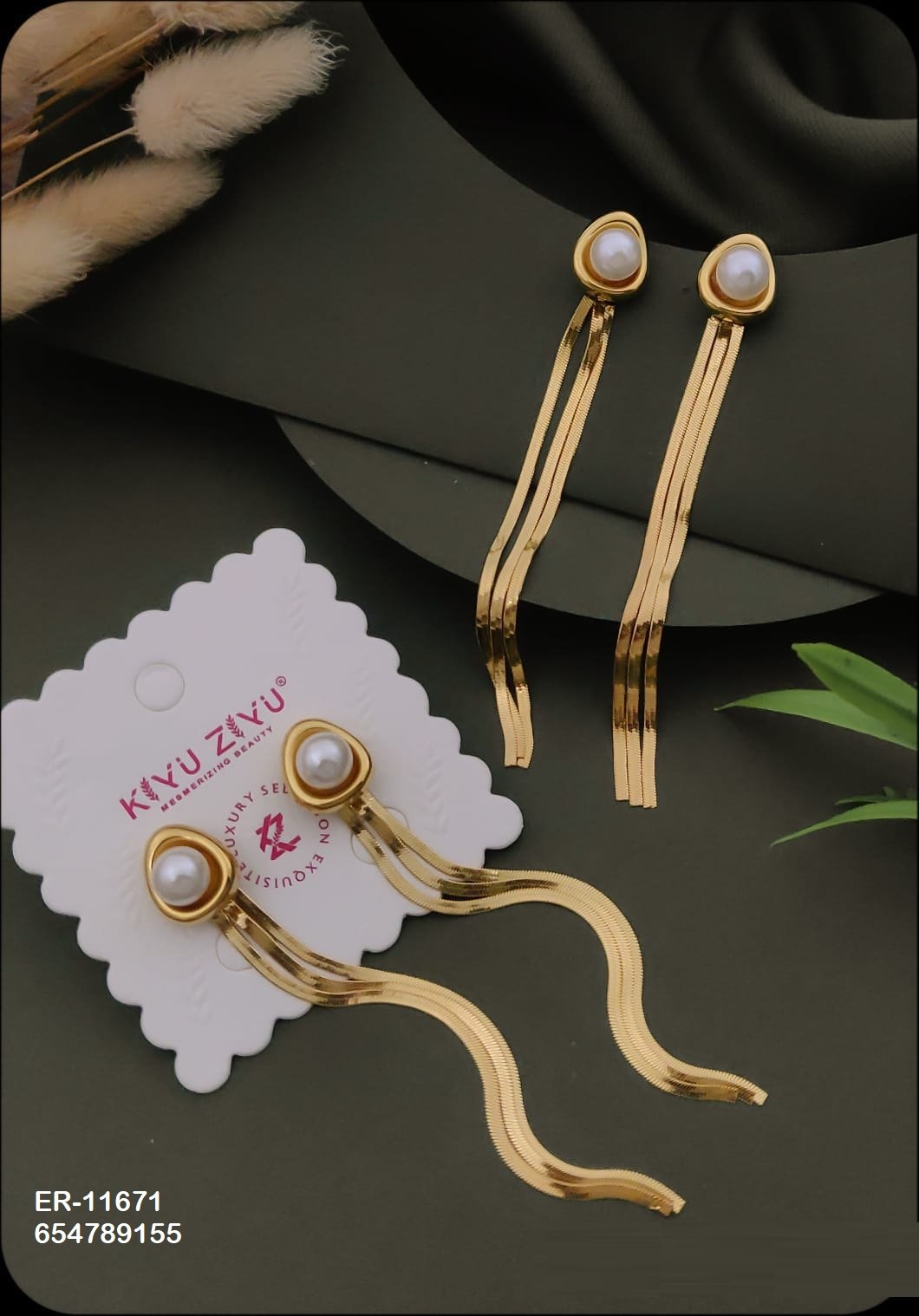 er 11671.jpeg ER-11671 Anti-Tarnish Stainless Steel Earrings from Kiyu Ziyu by Zyra Creation
