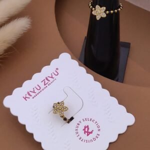 LR-V660 Anti-Tarnish Stainless Steel Black Beads Free Size Rings from Kiyu Ziyu by Zyra Creation