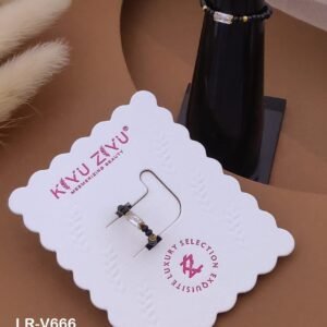 Home LR-V666 Anti-Tarnish Stainless Steel Black Beads Free Size Rings from Kiyu Ziyu by Zyra Creation
