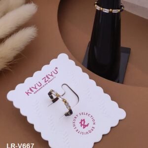 Home LR-V667 Anti-Tarnish Stainless Steel Black Beads Free Size Rings from Kiyu Ziyu by Zyra Creation