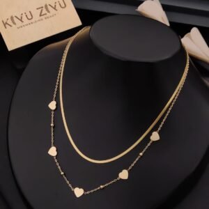 PS-11543 Anti-Tarnish Stainless Steel Layer Necklace from Kiyu Ziyu by Zyra Creation