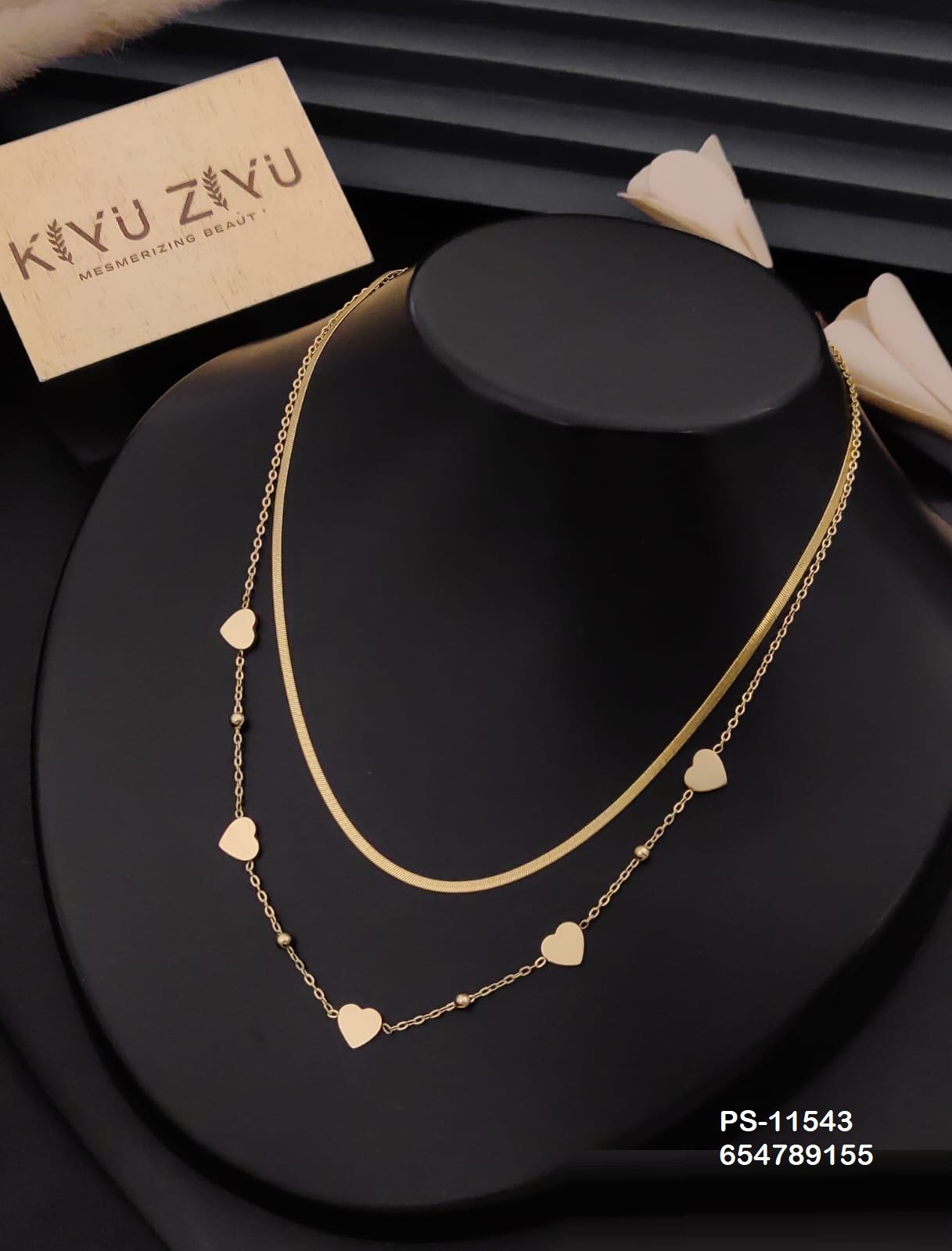 ps 11543.jpeg PS-11543 Anti-Tarnish Stainless Steel Layer Necklace from Kiyu Ziyu by Zyra Creation