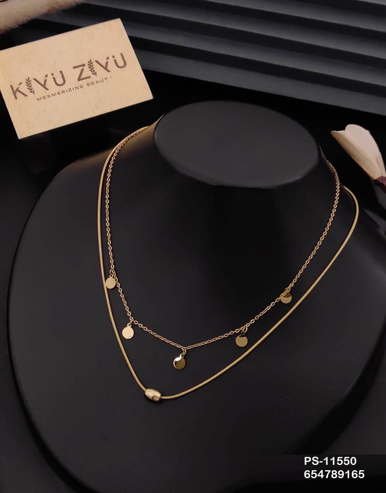 ps 11550.jpeg PS-11550 Anti-Tarnish Stainless Steel Layer Necklace from Kiyu Ziyu by Zyra Creation