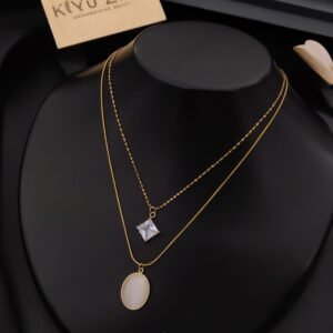 PS-11556 Anti-Tarnish Stainless Steel Layer Necklace from Kiyu Ziyu by Zyra Creation