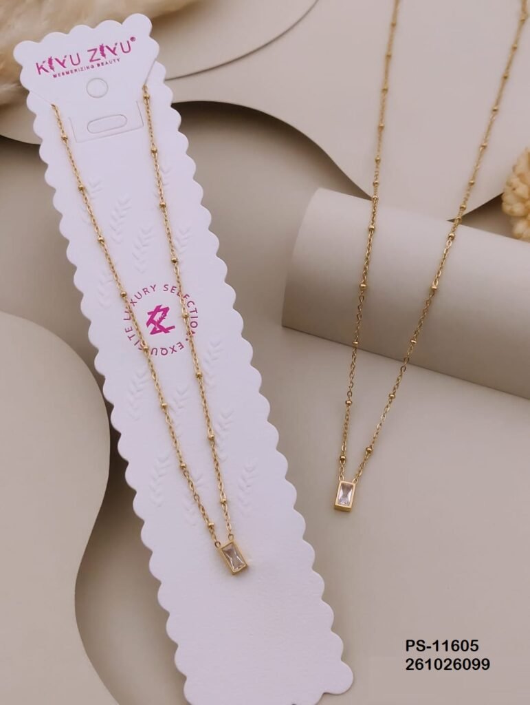 PS-11605 Anti-Tarnish Stainless Steel Necklace Under 99 from Kiyu Ziyu by Zyra Creation
