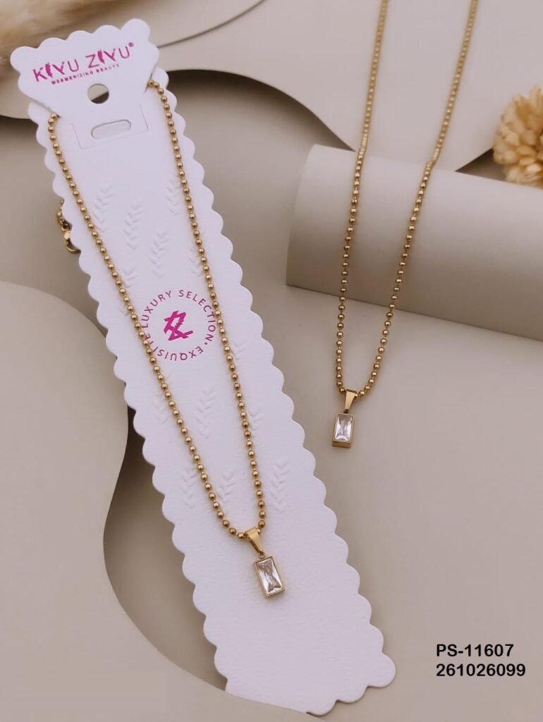PS-11607 Anti-Tarnish Stainless Steel Necklace Under 99 from Kiyu Ziyu by Zyra Creation