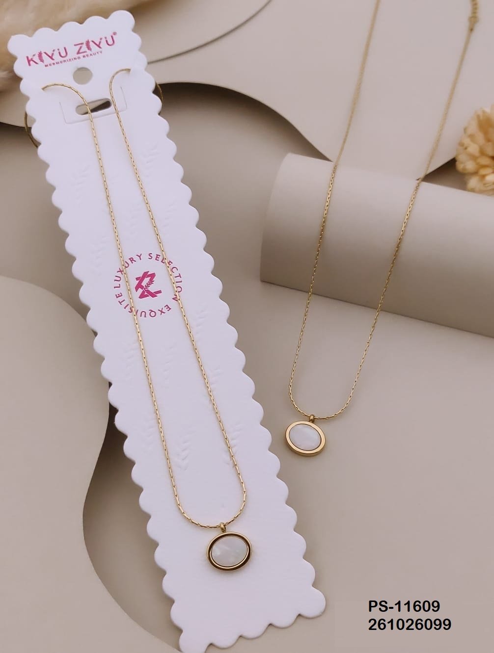 ps 11609.jpeg PS-11609 Anti-Tarnish Stainless Steel Necklace Under 99 from Kiyu Ziyu by Zyra Creation