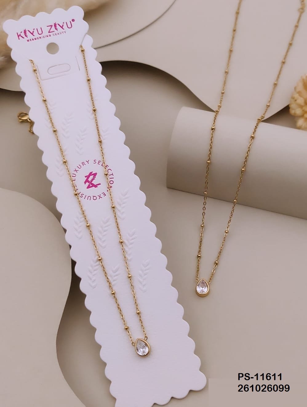 ps 11611.jpeg PS-11611 Anti-Tarnish Stainless Steel Necklace Under 99 from Kiyu Ziyu by Zyra Creation