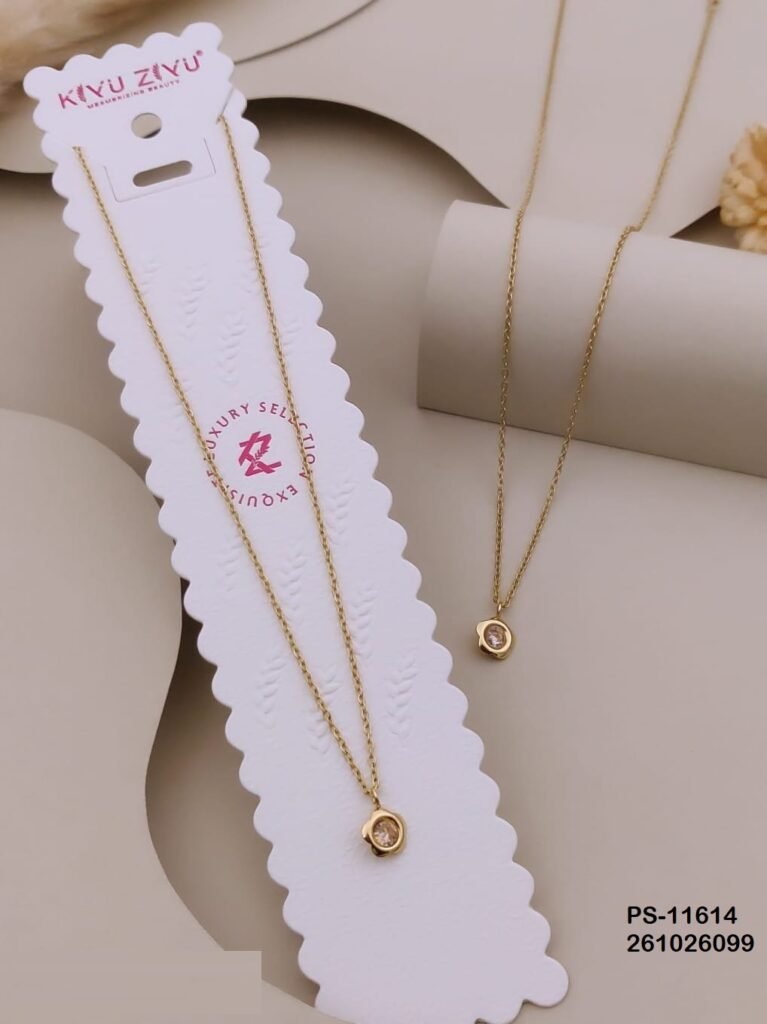 PS-11614 Anti-Tarnish Stainless Steel Necklace Under 99 from Kiyu Ziyu by Zyra Creation