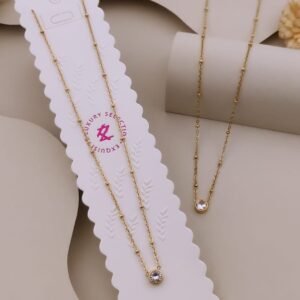 PS-11615 Anti-Tarnish Stainless Steel Necklace Under 99 from Kiyu Ziyu by Zyra Creation