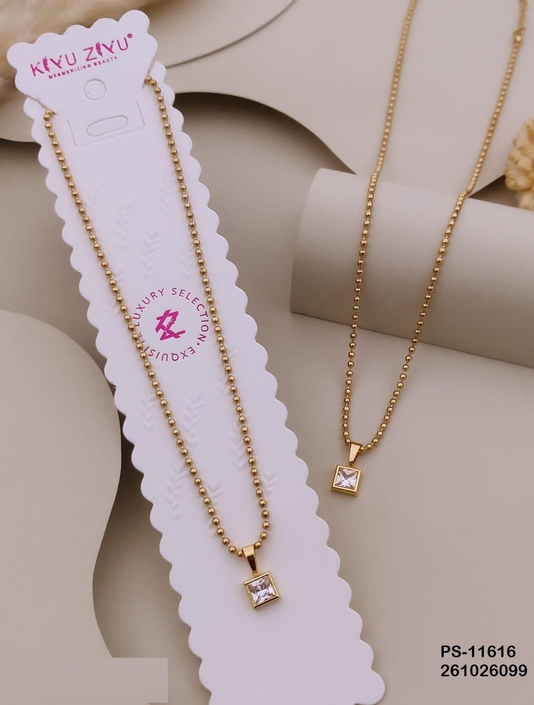 ps 11616.jpeg PS-11616 Anti-Tarnish Stainless Steel Necklace Under 99 from Kiyu Ziyu by Zyra Creation